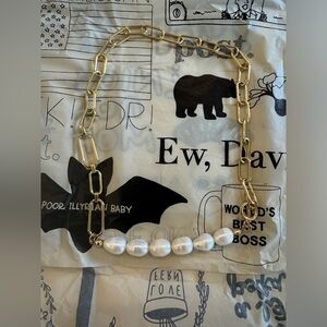 Finer Things gold and pearl 16” necklace from Post Accessories